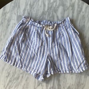 Zara blue and white striped shorts